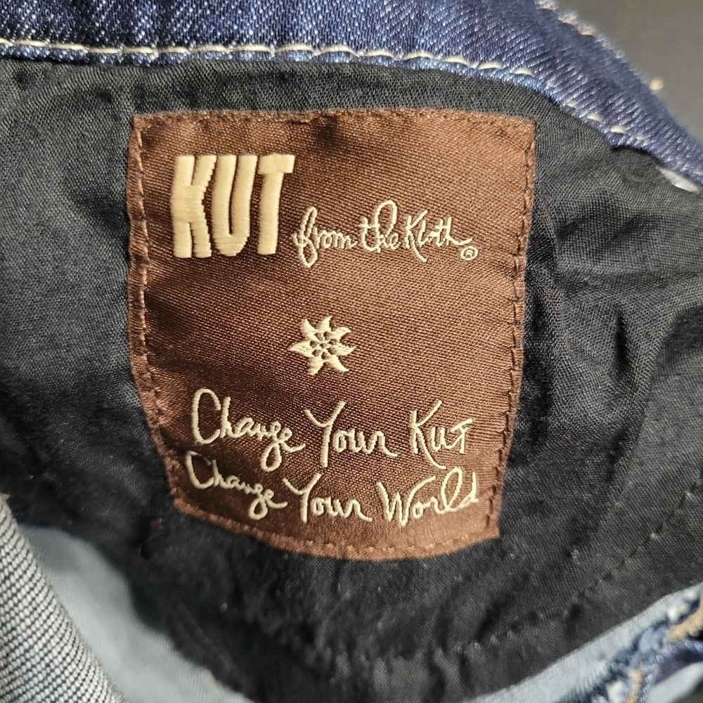 Kut From‎ The Kloth Heavy Stitch Bootcut Blue Denim Jeans Size 12 - Picture 6 of 12